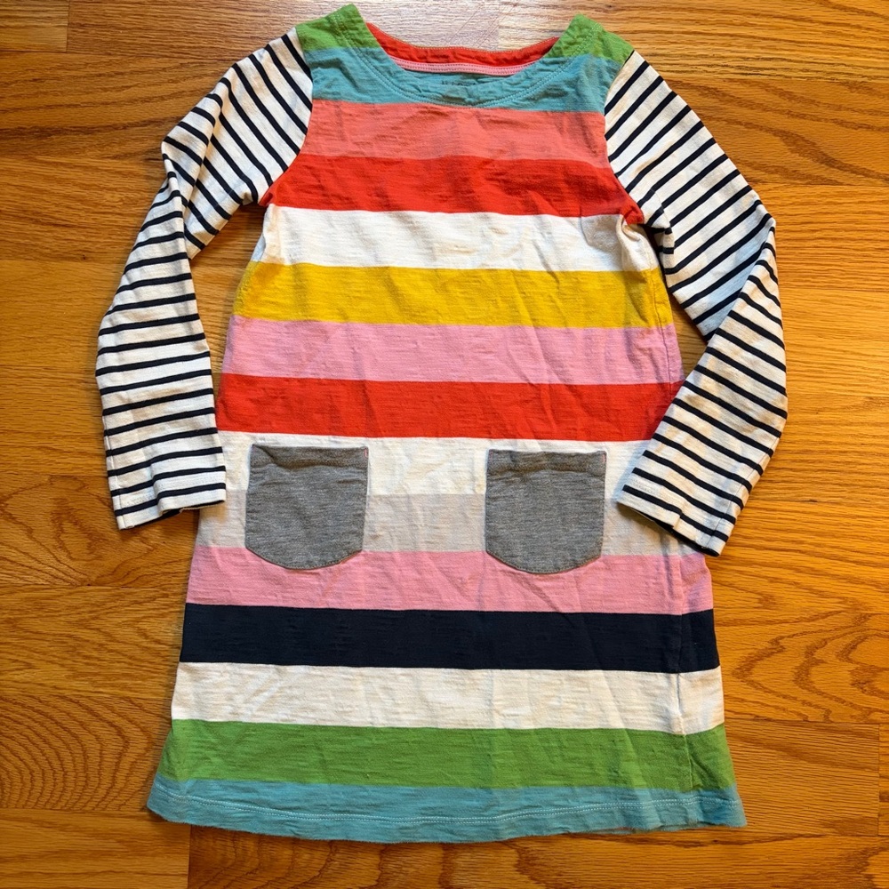 Mini Boden multicolored striped dress size 7-8 years